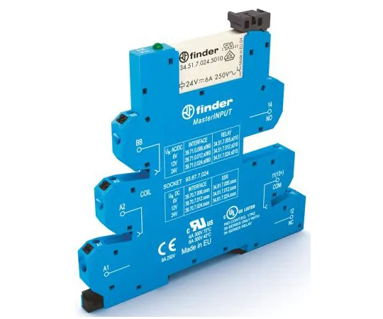 64-1401-16　Finder 6V ac/dc DIN Rail Interface Relay Module, SPDT　39.71.0.006.5060