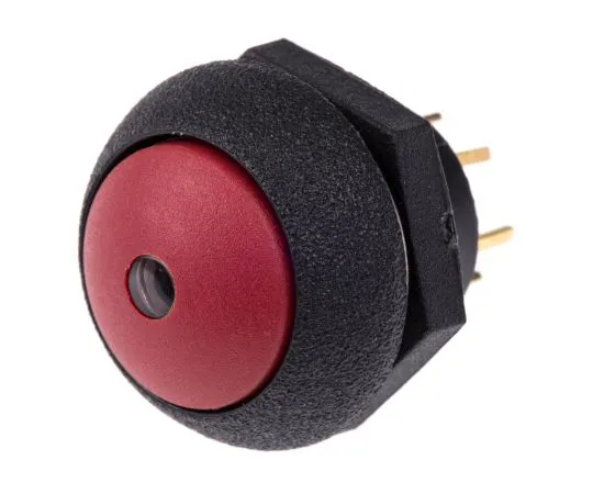 64-1343-68　Otto Single Pole Double Throw (SPDT) Momentary Red LED Push Button Switch, IP68S, Panel Mount, 28V dc　LP9-31231F21