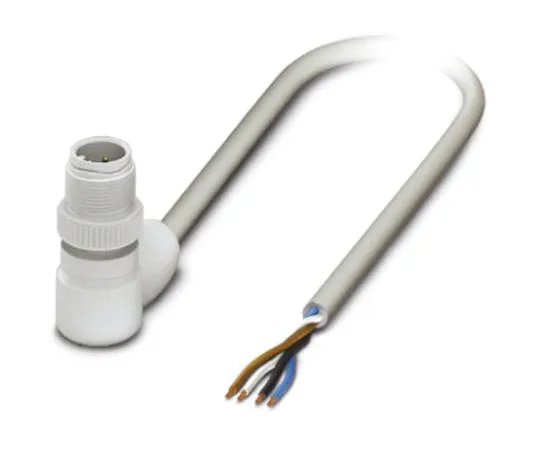 64-1262-71　Phoenix Contact, SAC-4P-M12MR/5.0-600 FB Series, Right Angle M12 to Unterminated Cable assembly, 5m Cable　1404008