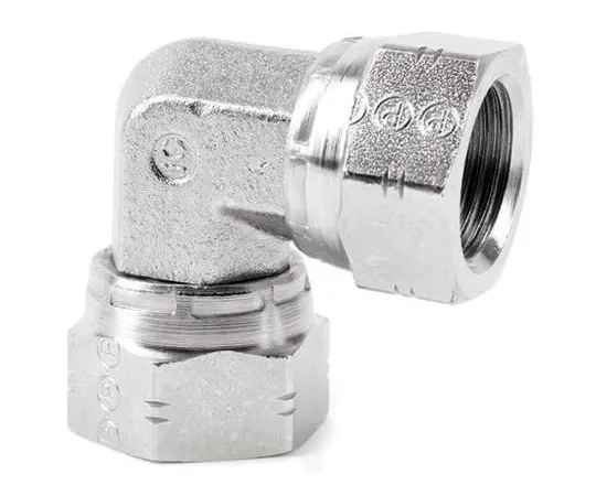 64-1276-50　Parker Steel Zinc Plated Hydraulic Elbow Threaded Adapter, 8E6MK4S, G 1/2 Female G 1/2 Female　8E6MK4S