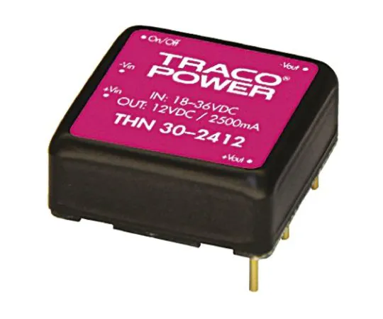 64-0650-78　TRACOPOWER THN 30 30W Isolated DC-DC Converter Through Hole, Voltage in 36 → 75 V dc, Voltage out 24V dc　THN 30-4815