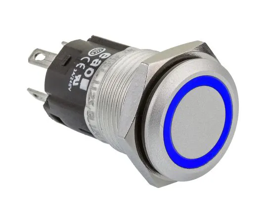 64-1340-44　EAO Single Pole Double Throw (SPDT) Momentary Blue LED Push Button Switch, IP65, IP67, 16 (Dia.)mm, Panel Mount, 12V　82-4551.1123