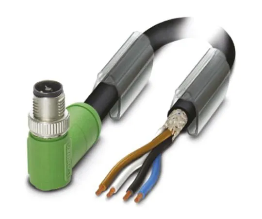 64-1263-25　Phoenix Contact, SAC-4P-MRT/ 3.0-PUR SH SCO Series, Right Angle M12 to Unterminated Cable assembly, 3m Cable　1424125