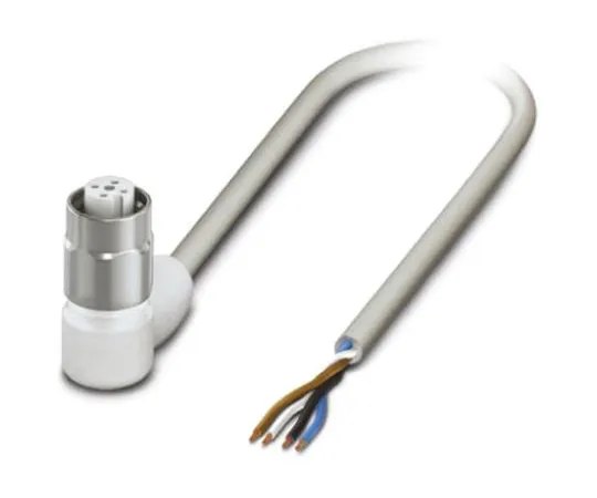 64-1262-76　Phoenix Contact, SAC-4P-5.0-600/M12FR-3L HD Series, Right Angle M12 to Unterminated Cable assembly, 5m Cable　1403966