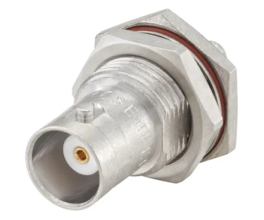 64-1398-59　Rosenberger BNC Series Straight 50Ω Panel Mount Bulkhead Fitting BNC Connector, jack, Flash White Bronze, Crimp　51K607-106N5