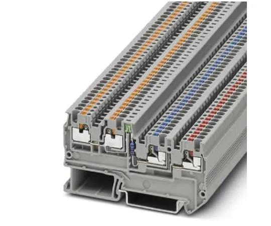 64-0671-81　Phoenix Contact, PTIO 1.5/S/3-LED 24 GN Series , 250 V Standard Din Rail Terminal, Push In Termination　3244436