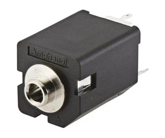 64-1361-23　Amphenol AC Series, 3.5 mm PCB Mount Stereo Jack Jack Socket, 5-Pole Pole, 10A　ACJS-NV35-5