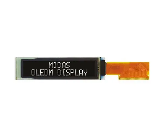 64-1398-94　Midas White Passive matrix OLED Display TAB I2C, Parallel, SPI Interface　MCOT21605AX-EWM
