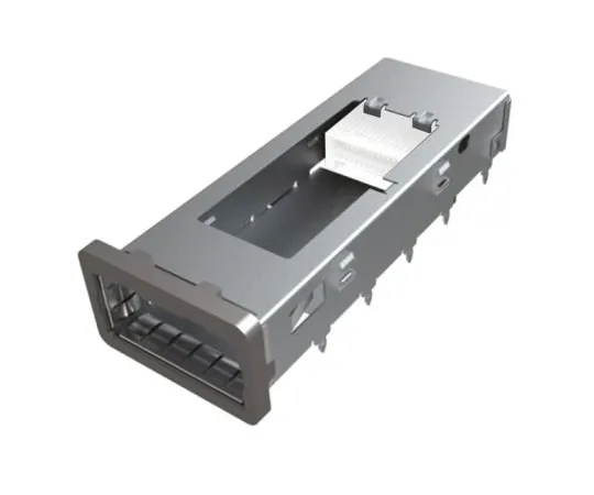 64-1408-10　TE Connectivity 1551891 Series Single Port Port Right Angle QSFP+ Cage, Press-Fit Termination　1551891-1