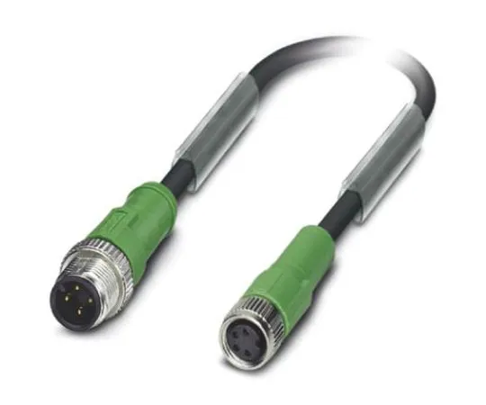 64-1299-57　Phoenix Contact, SAC-4P-M12MS/3.0-PUR/M 8FS Series, Straight M8 to Straight M12 Cable assembly, 4 Core 3m Cable　1694936