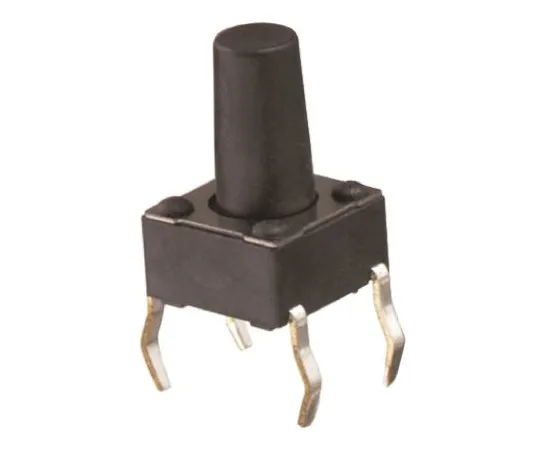 64-0669-44　Black Tactile Switch, Single Pole Single Throw (SPST) 50 mA @ 12 V dc 6.1mm Through Hole　430186095716