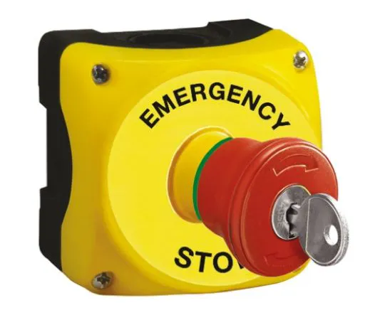 64-1249-89　Lovato, Red/Yellow/Black, Key Reset 40mm Mushroom Head Emergency Button　S1PY91KS