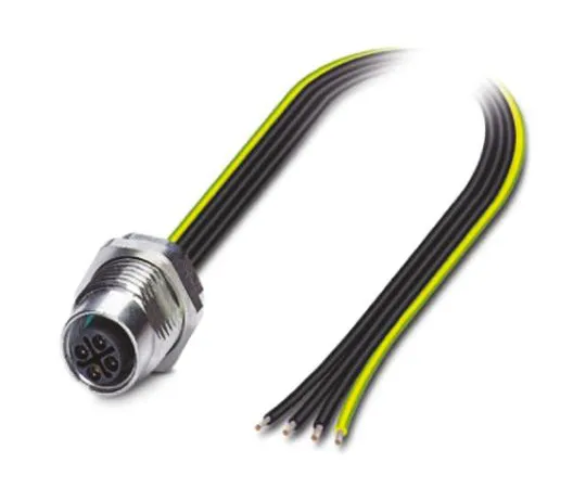 64-1263-29　Phoenix Contact, SACC-DSI-M12FSS-4CON-M16/0.5PE Series, Straight M12 to Unterminated Cable assembly, 500mm Cable　1424133