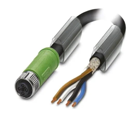 64-1263-20　Phoenix Contact, SAC-4P-FST/ 1.5-PUR SH SCO Series, Straight M12 to Unterminated Cable assembly, 3m Cable　1424112