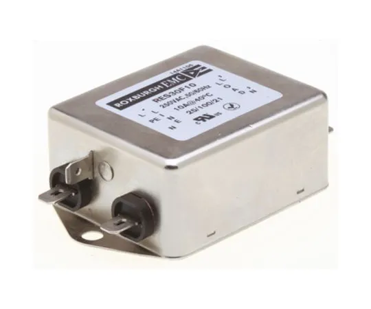 64-1323-01　Roxburgh EMC RES30 Series 10A 250 V ac DC → 60Hz Chassis Mount RFI Filter, with Fast-On Terminals　RES30F10