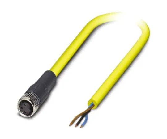 64-1302-02　Phoenix Contact, SAC-3P- 2.0-542/M8 FS BK Series, Straight M8 to Unterminated Cable assembly, 2m Cable　1406318