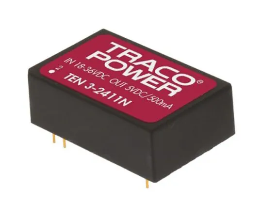 64-1292-93　TRACOPOWER TEN 3N 3W Isolated DC-DC Converter Through Hole, Voltage in 36 → 72 V dc, Voltage out 24V dc　TEN 3-4815N