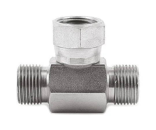 64-1276-44　Parker Hydraulic Tee Threaded Adapter 4S6MK4S, Connector A G 1/4 Male Connector B G 1/4 Male　4S6MK4S
