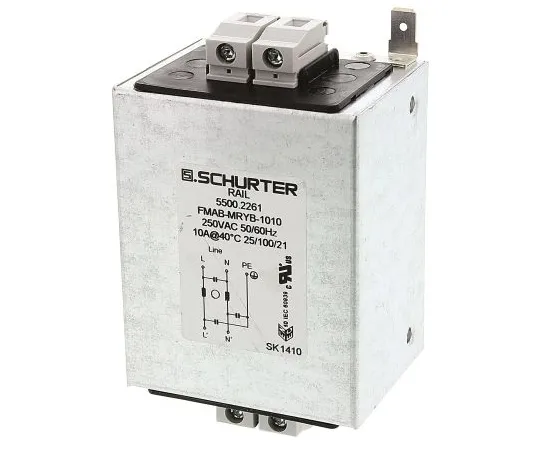 64-0658-15　Schurter FMAC RAIL Series 6A 250 V ac 50 → 60Hz DIN Rail RFI Filter, with Screw Terminals　5500.2269