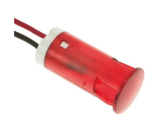 64-0675-85　Apem Red Indicator, Lead Wires Termination, 24 V dc, 12mm Mounting Hole Size　QS123XXR24