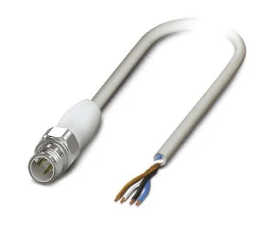 64-1262-68　Phoenix Contact, SAC-4P-M12MS/5.0-600 HD Series, Straight M12 to Unterminated Cable assembly, 5m Cable　1403949