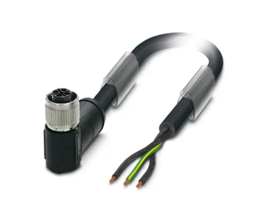64-1567-63　Phoenix Contact, SAC-3P-10.0-PVC/FRS PE SCO Series, Right Angle M12 to Unterminated Cable assembly, 10m Cable　1411651