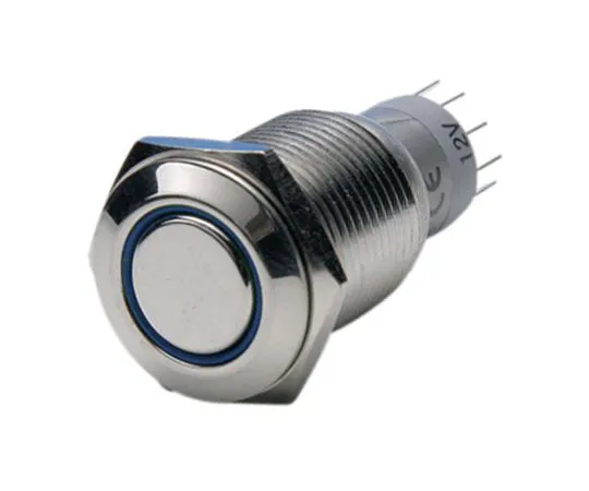 64-1634-47　Bulgin Double Pole Double Throw (DPDT) Latching Blue LED Push Button Switch, 16.2 (Dia.)mm, Panel Mount, 50V　MP0045/1E2BL012