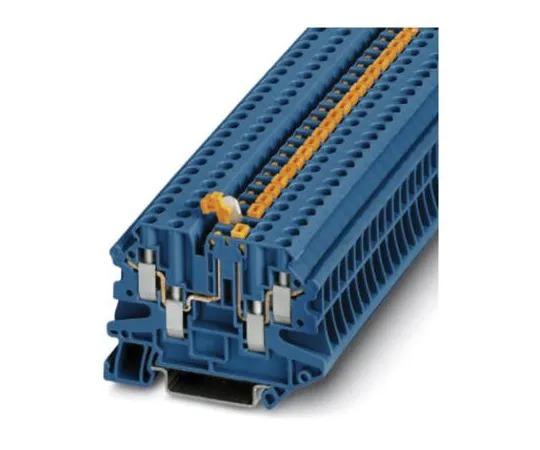 64-1602-04　Phoenix Contact, UT 4-QUATTRO-MT BU Series , 500 V Knife Disconnect Terminal Block, Screw Termination　3073050