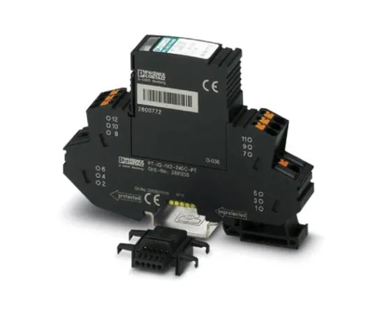 64-1537-37　Phoenix Contact PT-IQ-2X1-24DC-PT Series 21 V ac, 30 V dc Maximum Voltage Rating 10kA Maximum Surge Current Surge　2801247