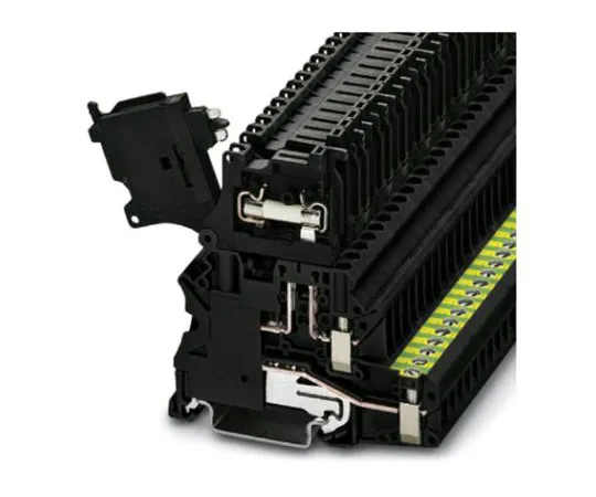 64-1572-98　Phoenix Contact, Black, UT 4-PE/HESI LED 60 (5X20) Series, 6.3A 1 F***d DIN Rail Terminal　3070066
