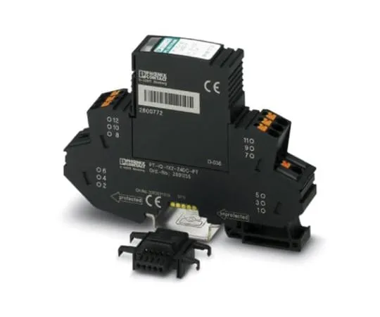 64-1537-42　Phoenix Contact PT-IQ-1X2+F-24DC-PT Series 21 V ac, 30 V dc Maximum Voltage Rating 10kA Maximum Surge Current Surge　2801256