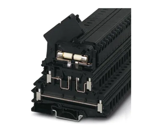 64-1592-59　Phoenix Contact, Black, UKK 5-HESILED 24 (5X20) 1MA Series, 6.3A 2 F***d DIN Rail Terminal　3049000