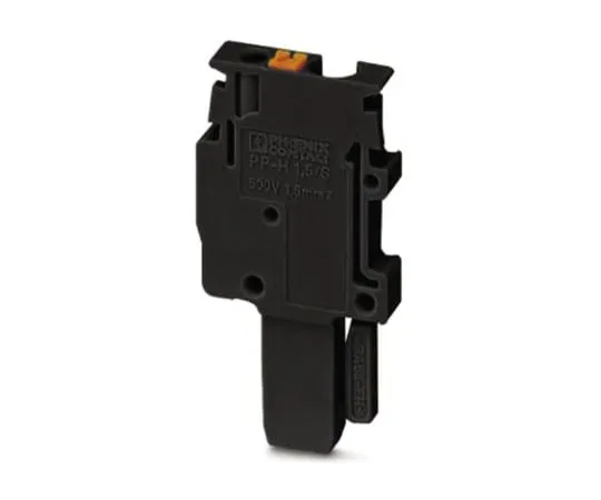 64-1585-59　Phoenix Contact PP-H 1.5/S/1-M BK PCB Terminal Block, 1 Way/Pole, Push In Terminals, 0.14 → 1.5 mm², PA, 500 V　3212694