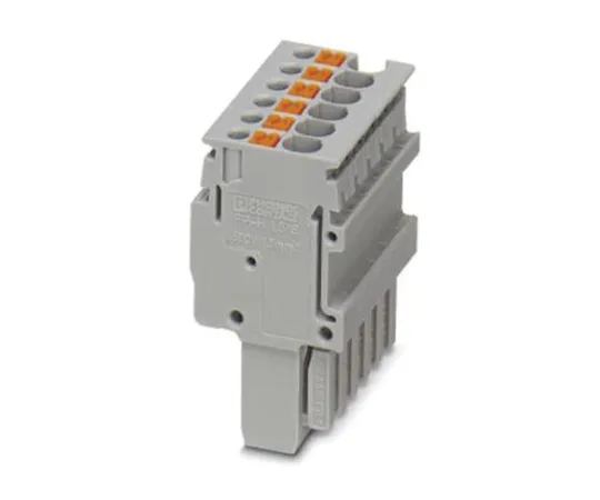 64-1577-10　Phoenix Contact PP-H 1.5/S/7 Terminal Plug, 7 Way/Pole, Push In Terminals, 0.14 → 1.5 mm², PA, 500 V　3212565