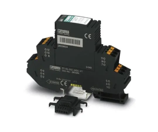 64-1537-48　Phoenix Contact PT-IQ-2X2+F-24DC-PT Series 21 V ac, 30 V dc Maximum Voltage Rating 10kA Maximum Surge Current Surge　2801264