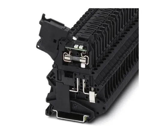 64-1601-98　Phoenix Contact, Black, UT 4-HESILED 24-P/P Series, 6.3A 1 F***d DIN Rail Terminal　3046540