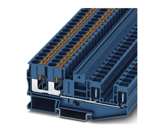 64-1572-95　Phoenix Contact, PT 6-QUATTRO/2P BU Series , 1 kV Feed Through Terminal Block, Plug In, Push In Termination　3061839