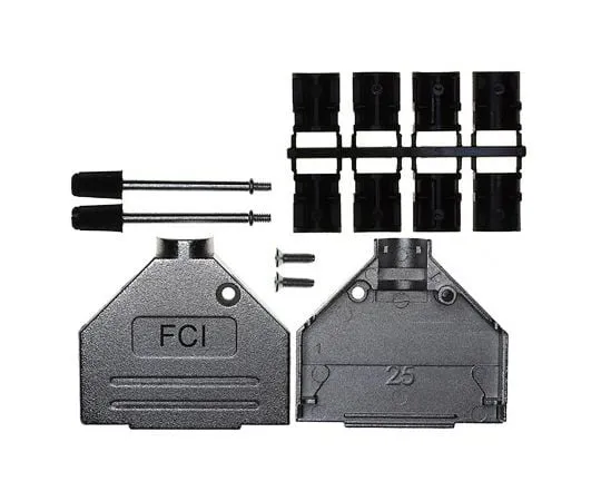64-1626-66　Amphenol FCI 8655MH Series Die Cast Zinc D-sub Connector Hood, 25 Way, Strain Relief　8655MH2501BLF
