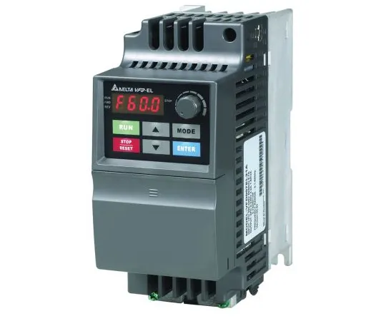 64-1629-22　Delta Inverter Drive, 3-Phase In, 0 → 600Hz Out 0.4 kW, 400 V ac with EMC Filter, 1.8 A VFD-EL, IP20　VFD004EL43A
