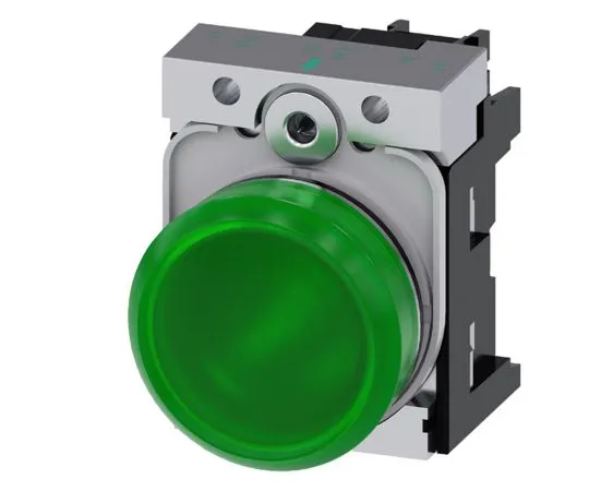 64-1703-69　Siemens SIRIUS ACT Green LED Pilot Light Complete, 22mm Cutout, IP20, 230 V ac　3SU1156-6AA40-1AA0