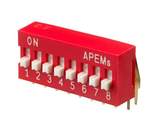 64-1719-09　8 Way Through Hole DIP Switch SPST, Raised Actuator　DA08V