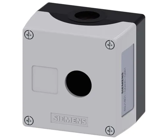 64-1704-03　Siemens SIRIUS ACT Push Button Enclosure, 1 Hole Grey, 22mm Diameter Plastic　3SU1801-0AA00-0AB1