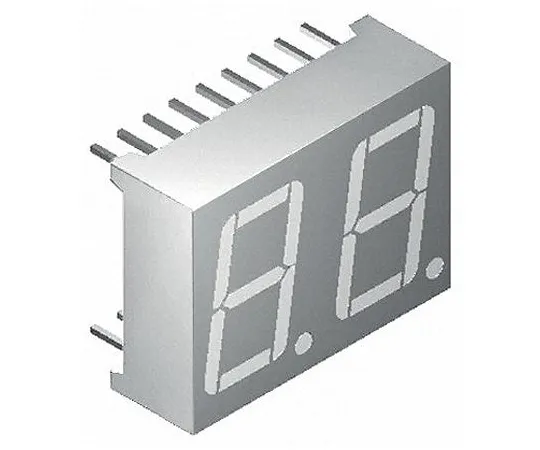 64-1717-12　DA56-11SURKWA Kingbright 2 Digit 7-Segment LED Display, CA Red 85 mcd RH DP 14.2mm　DA56-11SURKWA