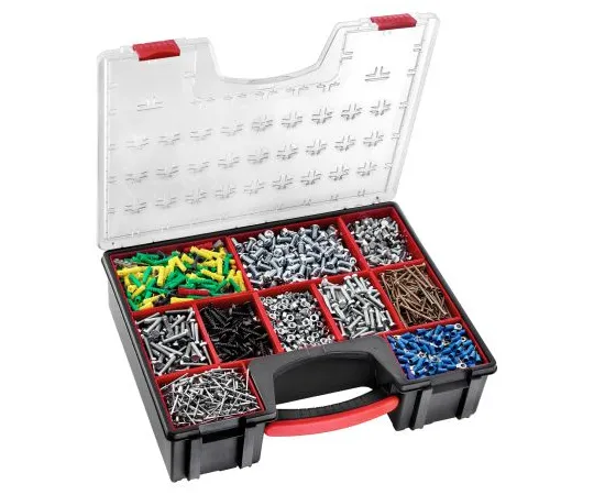 64-1713-90　Facom 10 Cell Black PC, Adjustable Compartment Box, 422mm x 335mm x 106mm　BP.Z8PB