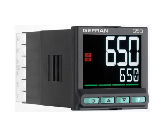 64-1645-04　Gefran 650 PID Temperature Controller, 48 x 48mm, 2 Output Relay, 20 → 27 V ac/dc Supply Voltage　650-R-R00-00000-0-G