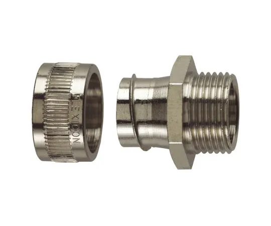 64-1691-37　Flexicon Fixed External Cable Conduit Fitting, Brass Nickel Plated 12mm nominal size IP40 M16　FU12-M16-M