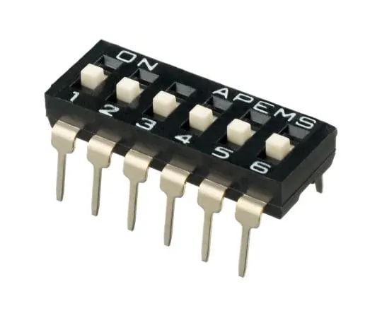 64-1718-56　6 Way Through Hole DIP Switch SPST, Raised Actuator Slide Actuator　IKD0600101
