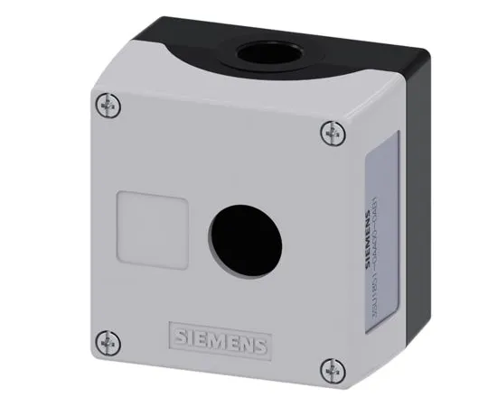 64-1703-50　Siemens SIRIUS ACT Push Button Enclosure, 1 Hole Grey, 22mm Diameter Metal　3SU1851-0AA00-0AB1