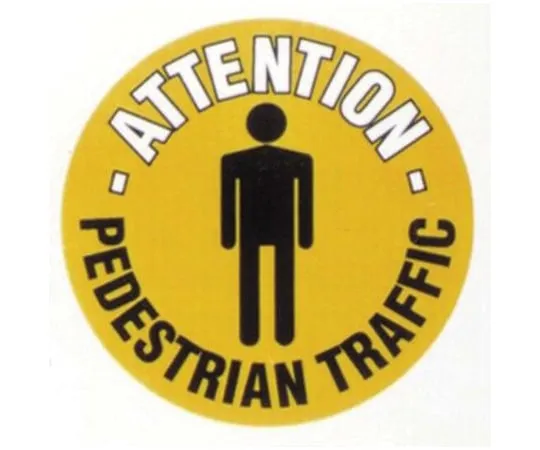 64-1699-56　RS PRO Pedestrians Floor Sign (English), Yellow Self-Adhesive PVC　873-5925