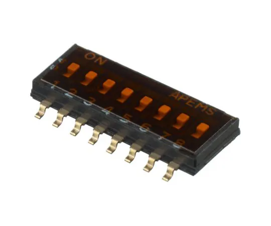 64-1718-64　8 Way Surface Mount DIP Switch SPST, Recessed Actuator Slide Actuator　IKH0803000